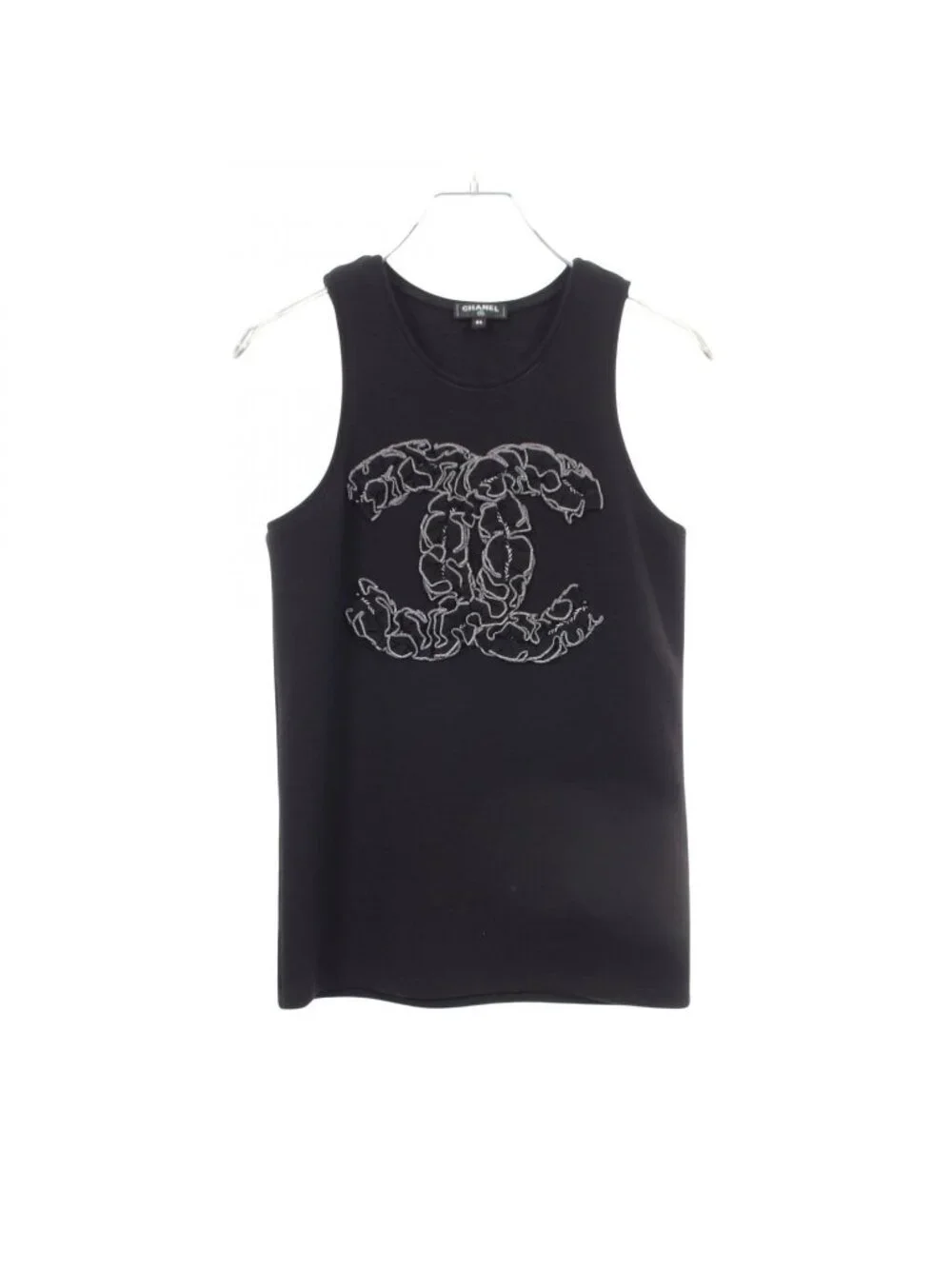 Chanel Tank Top CC Logo Ruffle Wool